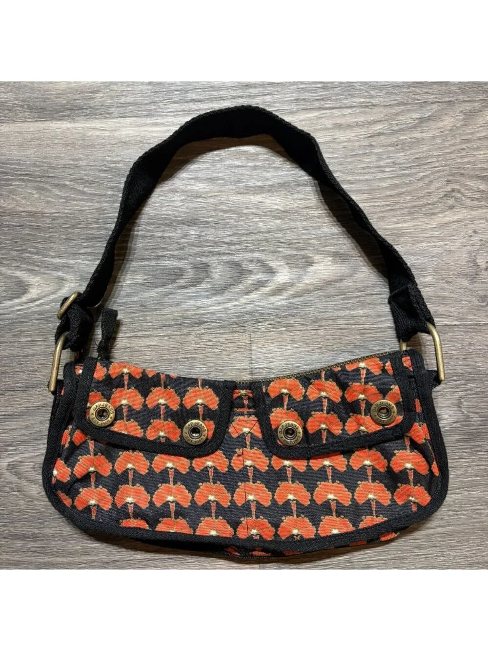 Vintage GAP Baguette Mini Poppy Shoulder Bag Purse Cargo Front Pockets Y2K 00s